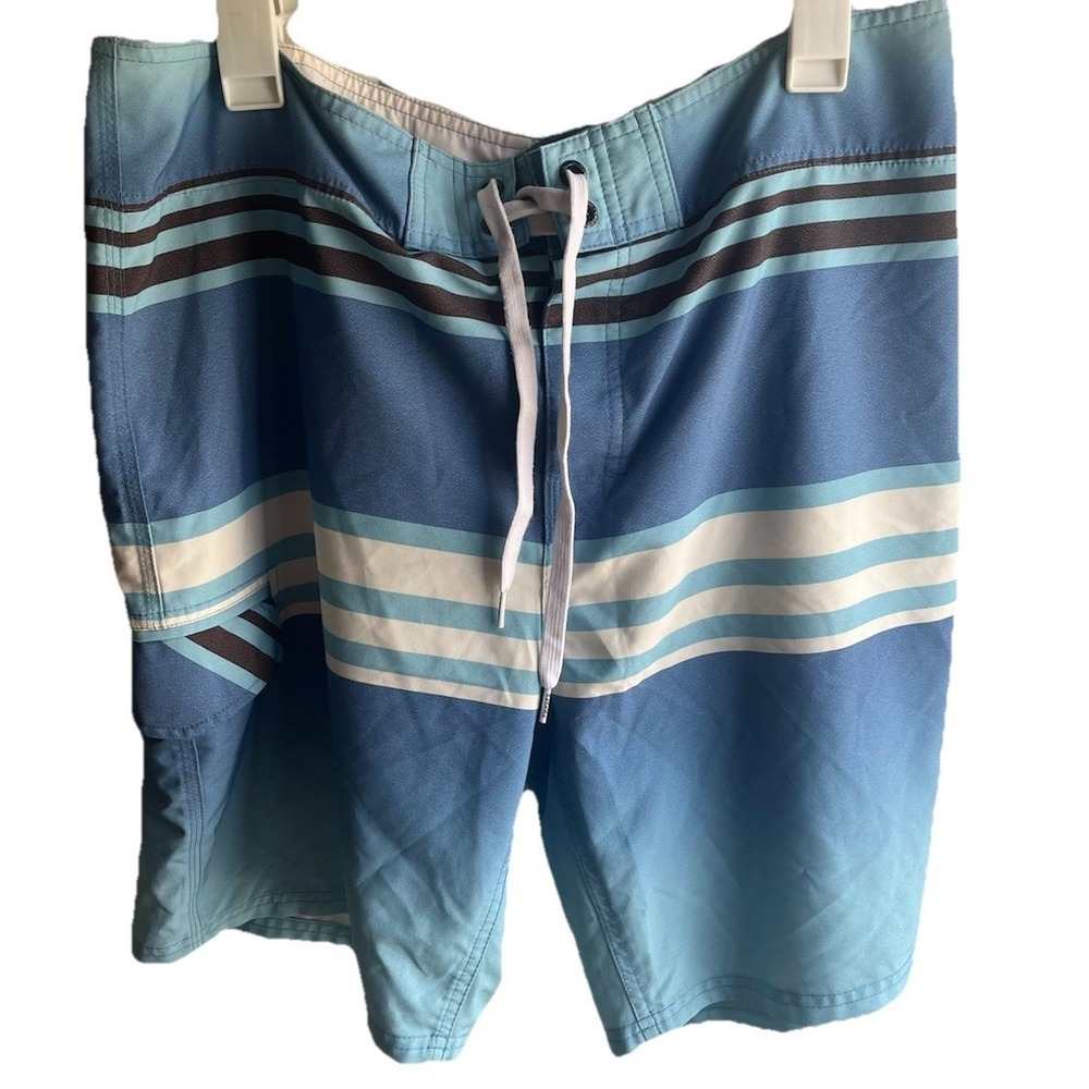 Ezekiel Mens Blue Striped Board Shorts Sz 36‎ Style ER171124T